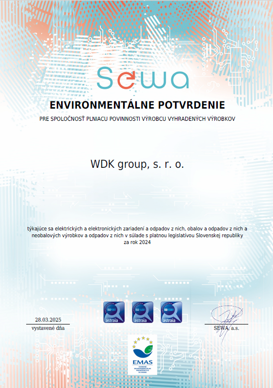 SEWA Certifikat